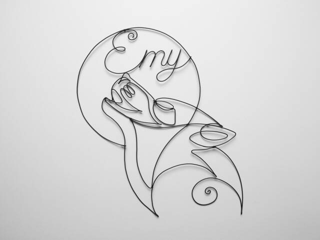 Wire First Name, Customizable Metallic Wolf Wall Decoration, Boho Nature Wild Animal, Silhouette - image 1