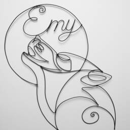 Wire First Name, Customizable Metallic Wolf Wall Decoration, Boho Nature Wild Animal, Silhouette - thumbnail 2