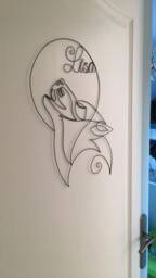 Wire First Name, Customizable Metallic Wolf Wall Decoration, Boho Nature Wild Animal, Silhouette - thumbnail 3