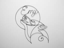 Wire First Name, Customizable Metallic Wolf Wall Decoration, Boho Nature Wild Animal, Silhouette - thumbnail 1