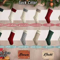 Custom Christmas Knitted Stockings, Personalized Stocking With Leather Patch, 2025 Stockings With Name, Family - thumbnail 4
