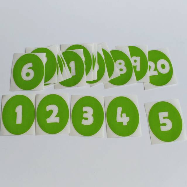 Yellow Green Number Vinyl Floor Decals {Limited Edition Color} - image 1