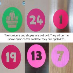 Yellow Green Number Vinyl Floor Decals {Limited Edition Color} - thumbnail 3