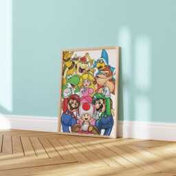 Mario & Friends Wall Art - Gaming Room Print For Kids - Printed Or Framed - thumbnail 2