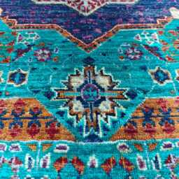 Handwoven Wool Mamluk Rug 8.2x5.9 Ft, Geometric Persian Carpet - thumbnail 4