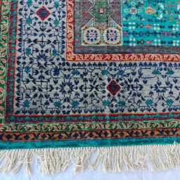 Handwoven Wool Mamluk Rug 8.2x5.9 Ft, Geometric Persian Carpet - thumbnail 3