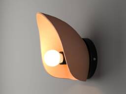 Naaya Leaf Ceramic Sconce, Sculptural Wall Light Fixture, Organic Charcoal Finish