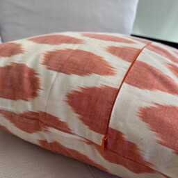 Silk Waterwave Taffeta Ikat Red Orange Cushion Cover 45 X 45cm - thumbnail 3