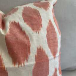 Silk Waterwave Taffeta Ikat Red Orange Cushion Cover 45 X 45cm - thumbnail 2