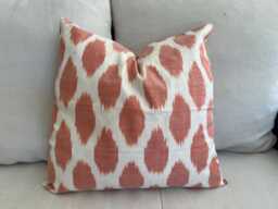 Silk Waterwave Taffeta Ikat Red Orange Cushion Cover 45 X 45cm