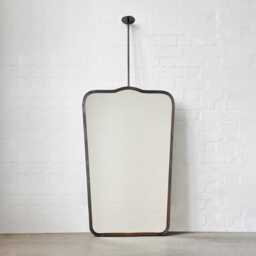 Mid-Century Ceiling Mounted Suspended Mirror With Bronze Patina Frame - Vintage N.4 - thumbnail 1