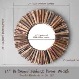 Driftwood Sunburst Mirror 24 - thumbnail 2