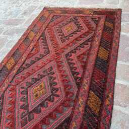 2'6x12'5 Hand-Knotted Moshvani Wool Runner Rug - Turkish Area Rug, Moroccan Afghan Oriental Design Boho Kitchen Hallway - thumbnail 3