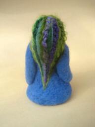 Needle Felted, Mother Earth, Earth Mama, Gaia, Blue Goddess, 6 Inches, Original Design By Borbala Arvai, Made To Order - thumbnail 3
