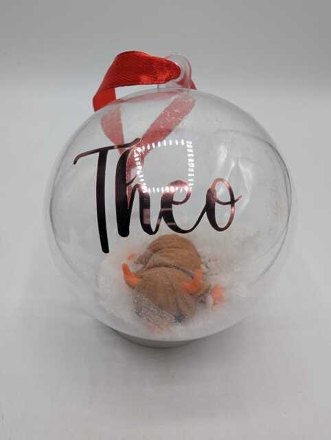 Personalised Highland Cow Bauble, First Christmas, Custom Gift, Tree Decoration, Christmas Ornament - image 1