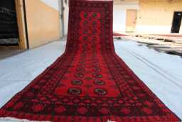 3x9 Ft New Handmade Akhcha Turkmen Color Runner Rug, Red Afghan Livingroom Rug, Stair Rug - Office Area - thumbnail 1