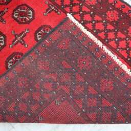 3x9 Ft New Handmade Akhcha Turkmen Color Runner Rug, Red Afghan Livingroom Rug, Stair Rug - Office Area - thumbnail 4