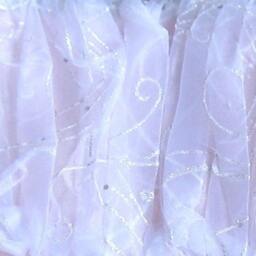 "Pink Silk Shantung Christmas Stocking With White Ruffle-""Elsa" - thumbnail 2