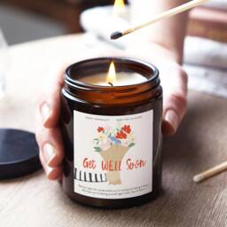 Get Well Soon Gift Personalised Scented Soy Candle - thumbnail 1