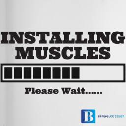 Installing Muscles Gym Wall Art Matt Vinyl Decal Sticker - thumbnail 1