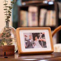 Photo Frame - Wedding Picture 4x6 5x7 6x8 8x10 Teak Black Walnut Solid Wood Free Photo Print Premium Christmas Gift - thumbnail 1