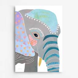African Animal Print Set Of 3, Nursery Decor, Colourful Safari Art, Wall Kids Room Elephant, Giraffe, Lion - thumbnail 3