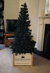 Customizable Christmas Tree Stand Surround Wooden Crate Box - thumbnail 1