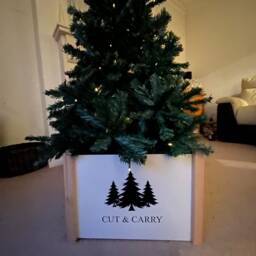 Customizable Christmas Tree Stand Surround Wooden Crate Box - thumbnail 2
