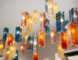 stained Glass Chandelier For Boho Decor - Unique Art Lighting Centerpiece Elevated Home Spaces