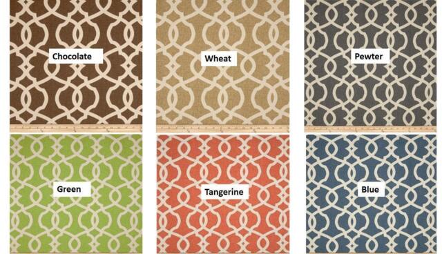 "Pair 25 Or 50"" Wide Trelis Rod Cafe Curtains Panels Drapes Magnolia Emory Grey Brown Lime Green Blue Taupe 24 36 63 84 96 108" - image 1