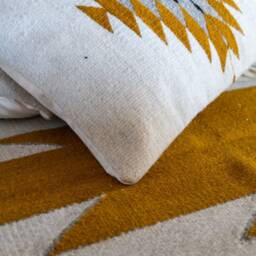 Zapotec Woven Lumbar Pillow, Handmade Mexican Pillow, Decorative Throw Handwoven Wool Cushion, Boho Throw Textile Pillow - thumbnail 3