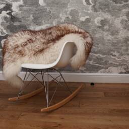 Original Brown Mouflon Genuine Natural Sheepskin Rugs Exclusive Rug Gray Carpet Outdoor - thumbnail 2