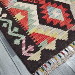 Runner Rug Multicolour, Handmade Artisan Afghan Turkish Scandinavian Navajo Bohemian Flatweave Wool Multicolour Kilim 298x68 cm - thumbnail 3