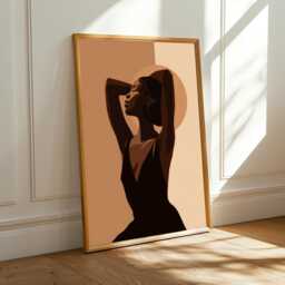 Minimalist Woman Portrait Print Afrocentric Boho Wall Art - Poster Only - thumbnail 2