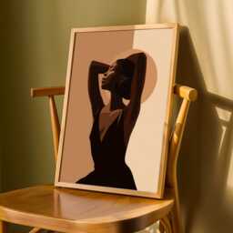 Minimalist Woman Portrait Print Afrocentric Boho Wall Art - Poster Only - thumbnail 3