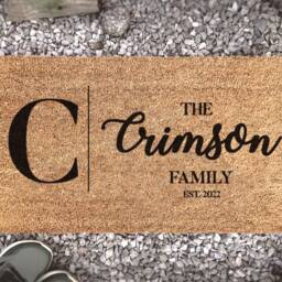 Unique Custom Door Mats - Personalized Family Name Doormats Customized Rugs With Initials & Est Dates Gift For A New Home Or Couple - thumbnail 2