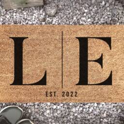 Unique Custom Door Mats - Personalized Family Name Doormats Customized Rugs With Initials & Est Dates Gift For A New Home Or Couple - thumbnail 3