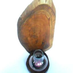 "Natural Rustic Wood Tea Light Candle Holder Driftwood Teak With Storm Hurricane Glass Art Home Decor Wall Hanging Gift 14.25"" X6.5" - thumbnail 3