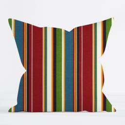 Red Outdoor Pillow Covers, Stripe Decorative Pillow Cover, Floral Ikat Anima Print Throw Cover - thumbnail 3