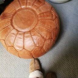 Brown Tan Moroccan Pouf Leather Ottoman Pouffes Home Decor Boho Moroccan Berber Pouf Ottoman Footstool Handmade