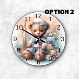 Sailor Bear Nursery Clock Whimsical Kids Room Decor - thumbnail 3