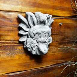 stone Garden Small Gremlin Gargoyle Tongue Out Face Wall Plaque Ornament - thumbnail 3
