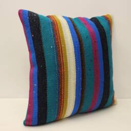 Turkish Kilim Pillow Covers 20x20 Inches 50x50 cm Bolster Handmade Mudcloth Cushion Rug Case 4Ef-405 - thumbnail 2