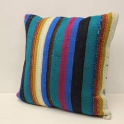 Turkish Kilim Pillow Covers 20x20 Inches 50x50 cm Bolster Handmade Mudcloth Cushion Rug Case 4Ef-405 - thumbnail 3