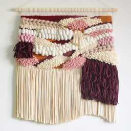 xl Modern Fiber Art Wall Hanging Colorful Bohemian Tapestry - thumbnail 2