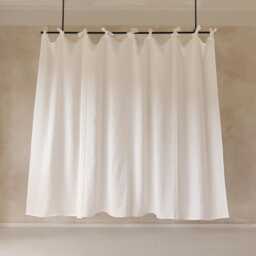 Linen Tie Up Curtains, Natural Window Curtain With Bows, Custom Drapes - thumbnail 3