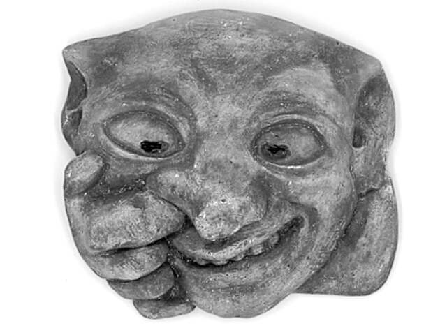 Oxford Grotesque Wall Hanging-Classic Plaster Face Sculpture, Historic University Reproduction, Funny Stone Art, Garden Or Indoor