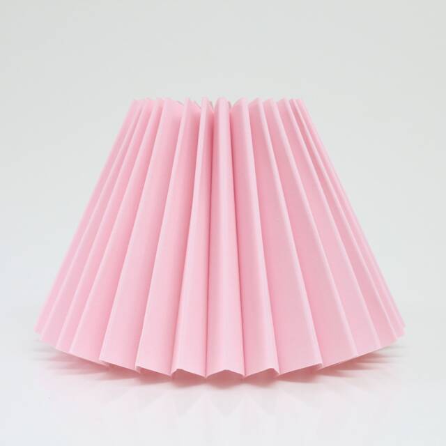 Handmade Light Pink Pleated Lampshade Fabric & Acrylic - image 1