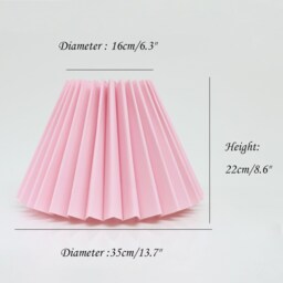 Handmade Light Pink Pleated Lampshade Fabric & Acrylic - thumbnail 2