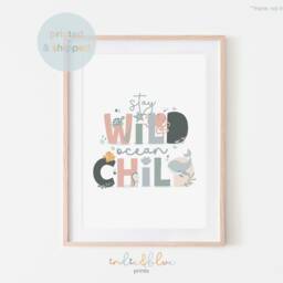 stay Wild Print, Sea Nursery Under The Ocean Animals, Scandi Decor, Kids Wall Art - thumbnail 2